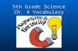 5th Grade Science Ch. 4 Vocabulary. Vocabulary in 5 th Grade Science Ch. 4 InsulatorElectric Field Electric ChargeResistance Parallel CircuitConductor.
