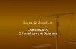 Law & Justice Chapters 8-10 Criminal Laws & Defenses.