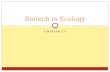 CHAPTER 13 Biotech in Ecology. Key Terms Ecology  A branch of science concerned with the interrelationships of organisms and their environment Indicator.