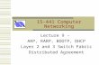 15-441 Computer Networking Lecture 9 – ARP, RARP, BOOTP, DHCP Layer 2 and 3 Switch Fabric Distributed Agreement.