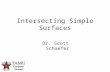 1 Dr. Scott Schaefer Intersecting Simple Surfaces.