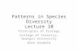 Patterns in Species Diversity Lecture 10 Principles of Ecology College of Forestry, Guangxi University Eben Goodale.