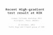 Recent High-gradient test result at KEK Linear Collider Workshop 2012 Arlington, Texas (WebEx) 25 October, 2012 Toshi Higo and X-band group of KEK.