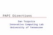PAPI Directions Dan Terpstra Innovative Computing Lab University of Tennessee.
