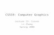 CS559: Computer Graphics Lecture 19: Curves Li Zhang Spring 2008.