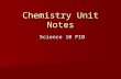 Chemistry Unit Notes Science 10 PIB Science 10 PIB.