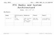 Doc.: IEEE 802.11-11/1032r0 Submission July 2011 Jia-Ru Li, Lilee SystemsSlide 1 PTC Radio and System Architecture Date: 2011-07-14 Authors: NameAffiliationsAddressPhoneEmail.