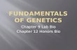 Chapter 9 Lab Bio Chapter 12 Honors Bio.  Brainstorm : - define genetics - define heredity  Anticipatory Set:  How important is it to be able to find.