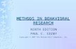 METHODS IN BEHAVIORAL RESEARCH NINTH EDITION PAUL C. COZBY Copyright © 2007 The McGraw-Hill Companies, Inc.