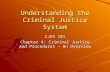 Understanding the Criminal Justice System CJUS 101 Chapter 4: Criminal Justice and Procedures – An Overview.