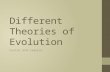 Different Theories of Evolution Cuvier and Lamarck.