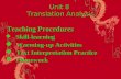 Unit 8 Translation Analysis Teaching Procedures Teaching Procedures  Skill-learning  Warming-up Activities  Text Interpretation Practice  Homework.