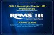 CODING QUEUE EHR & Meaningful Use for HIM Professionals Resource Patient Management System.