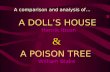 A POISON TREE William Blake A comparison and analysis of… A DOLL’S HOUSE A DOLL’S HOUSE Henrik Ibsen &