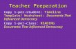 Teacher Preparation Copy 1-per-student: Timeline Template/ Worksheet: Documents That Influenced Democracy Copy 1-per-class: READING Documents That Influenced.