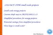 LULUCF CDM small-scale projects -Small-scale energy projects -Current draft text in SBSTA/2003/L.13 -Simplified procedures for energy projects -Potential.