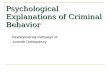 Psychological Explanations of Criminal Behavior Developmental Pathways of Juvenile Delinquency.