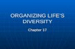 ORGANIZING LIFE’S DIVERSITY Chapter 17. Classification Ch. 17, Sec. 1.