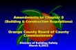 Amendments to Chapter 9 (Building & Construction Regulations) Orange County Board of County Commissioners Division of Building Safety March 6,2012.