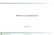 20-1 Embedded Systems Memory Expansion Lecture 20