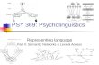 PSY 369: Psycholinguistics Representing language Part II: Semantic Networks & Lexical Access.