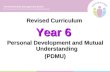 Revised Curriculum Year 6 Personal Development and Mutual Understanding (PDMU)