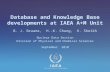IAEA International Atomic Energy Agency Database and Knowledge Base developments at IAEA A+M Unit B. J. Braams, H.-K. Chung, K. Sheikh Nuclear Data Section.