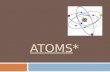 ATOMSATOMS*. HistoryHistory*of the Atom  Many ancient Indian/Greek philosophers had ideas about tiny particles  1661 Robert Boyle “matter is composed.