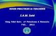 GOOD PRACTICES in TEACHING S.A.M. Said King Fahd Univ. of Petroleum & Minerals Feb. 2012.