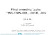 Associazione EURATOM ENEA sulla FUSIONE Final Meeting of the Tasks TW5-TSW-001, 001B, -002 23-24 October 2006, UKAEA, Culham, UK Final meeting tasks TW5-TSW-001,