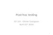 Post-hoc testing IST 331 - Olivier Georgeon April 22 nd 2010 1.