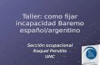 Taller: como fijar incapacidad Baremo español/argentino Sección ocupacional Raquel Pendito UNC.