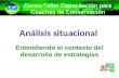 Análisis situacional Entendiendo el contexto del desarrollo de estrategias Curso-Taller Capacitación para Coaches de Conservación.