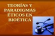 TEORÍAS Y PARADIGMAS ÉTICOS EN BIOÉTICA. Teorías y paradigmas teóricos en Bioética Principialismo Principialismo Casuismo clínico Casuismo clínico La.