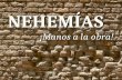 NEHEMÍAS ¡Manos a la obra!. El copero del rey El autor: Nehemías.