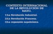 CONTEXTO INTERNACIONAL DE LA REVOLUCIÓN DE MAYO. 1)La Revolución Industrial. 2)La Revolución Francesa. 3)La expansión napoleónica.