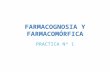 FARMACOGNOSIA Y FARMACOMÓRFICA PRACTICA Nº 1. FARMACIA Arte y ciencia que comprende la preparación y dispensación de medicamentos, utilizando los conocimientos.