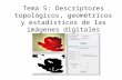 Tema 5: Descriptores topológicos, geométricos y estadísticos de las imágenes digitales.