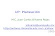 UP: Planeación M.C. Juan Carlos Olivares Rojas jolivares@uvaq.edu.mx jcolivar 2009.