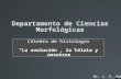 Departamento de Ciencias Morfológicas Cátedra de histología “La evolución, la célula y nosotros” Dr. L. E. Zamora V.