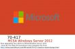 70-417 - MCSA Windows Server 2012 Study Classes