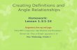 Creating Definitions and  Angle Relationships