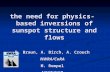 the need for physics-based inversions of sunspot structure and flows D. Braun, A. Birch, A. Crouch