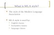 What is MLA style?