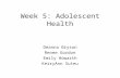 Week 5: Adolescent Health