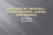 Rhetorical Devices—Ethos, Pathos, Logos, and  Kairos