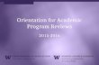 Orientation for Academic Program Reviews