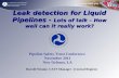 Leak detection for Liquid Pipelines -  Lots of talk – How well can it really work?