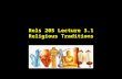 Rels 205 Lecture 3.1 Religious Traditions