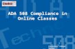 ADA 508 Compliance in Online Classes